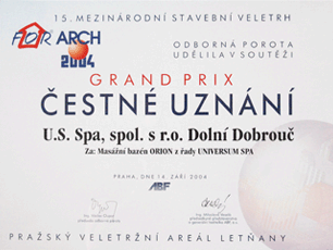 Čestné uznání Grand PrixFor Arch 2004, Praha pro atypickou kruhovou vířivku Orion iN