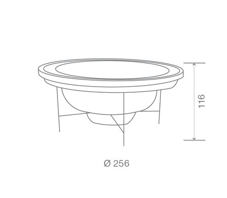 Technický nákres komerční vířivky USSPA Dino rozměry 256 x 256 x 100 cm | © USSPA