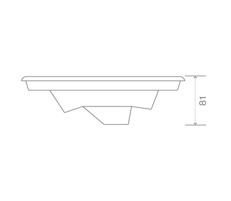 Technický nákres komerční vířivky USSPA Divan rozměry 252 x 252 x 81 cm | © USSPA