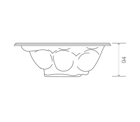 Technický nákres komerční vířivky USSPA Master rozměry 231 x 231 x 94 cm | © USSPA
