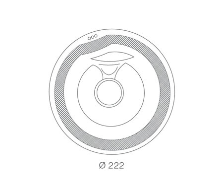 Technický nákres komerční vířivky USSPA Polo rozměry 222 x 222 x 79 cm | © USSPA