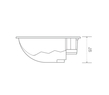 Technický nákres privátní vířivky USSPA Columba iN rozměry 219 x 235 x 97 cm | © USSPA