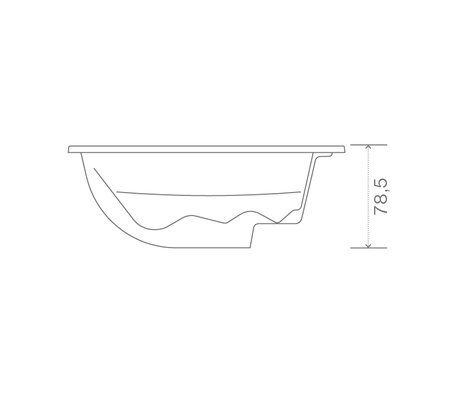 Technický nákres privátní vířivky USSPA Lyra iN rozměry 154,5 x 210 x 78,5 cm | © USSPA