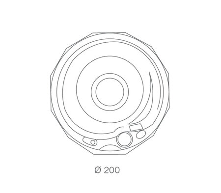 Technický nákres privátní vířivky USSPA Noel rozměry 200 x 200 x 90 cm | © USSPA