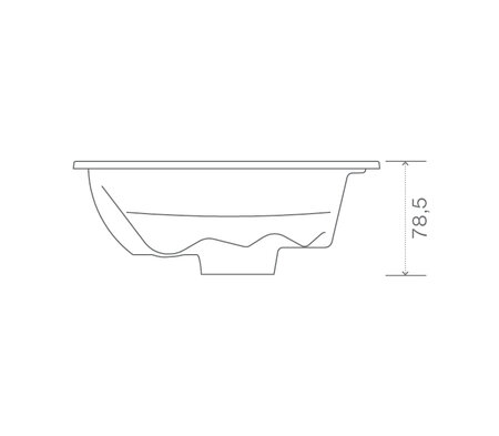 Technický nákres privátní vířivky USSPA Persea iN rozměry 195 x 210 x 78,5 cm | © USSPA