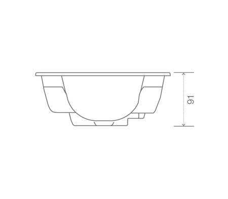 Technický nákres privátní vířivky USSPA Virgo iN rozměry 219 x 219 x 91 cm | © USSPA